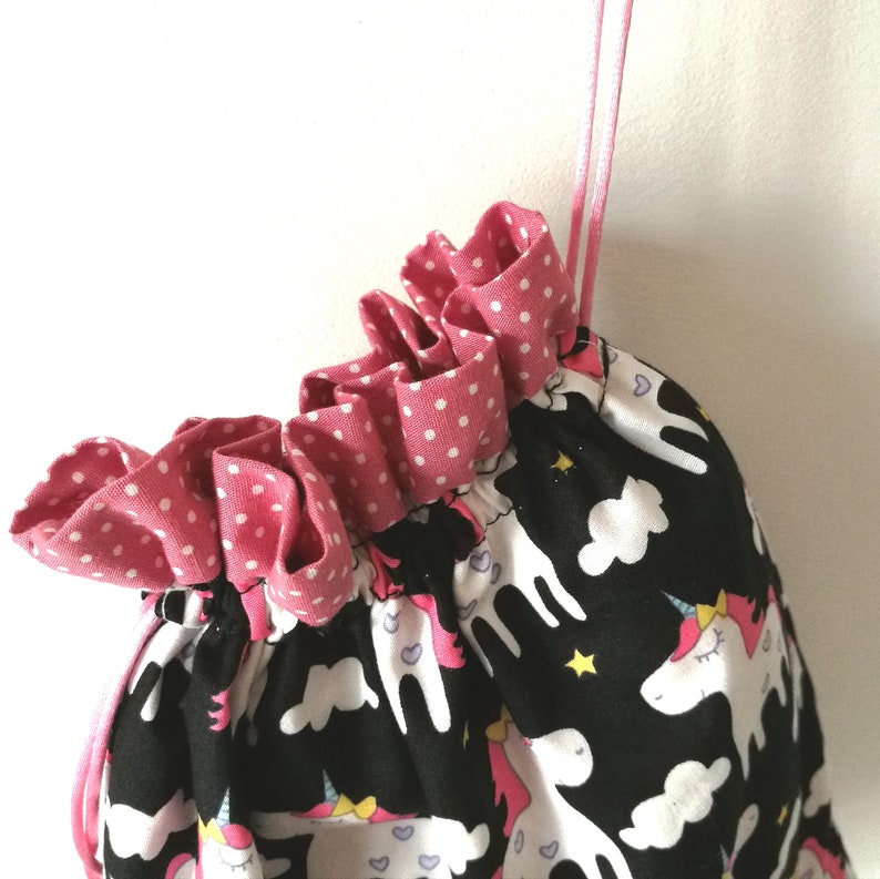 Drawtring pouch multiporpuse bag Uniconrs Drawstring bag snack bag Reusable bag kids bag unicorn gift bag