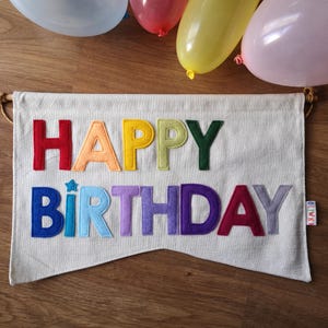 Happy Birthday wall hanging, birthday wall sign, rainbow happy birthday banner, felt happy birthday banner