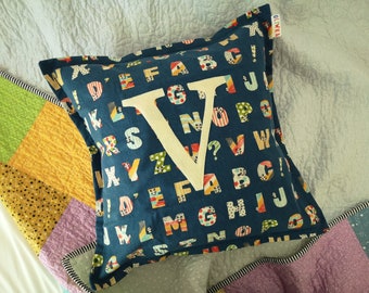 Funda de cojín personalizada con inicial, Funda de cojín ABC, Almohada con letra personalizada, Cojín con monograma, Decoración infantil