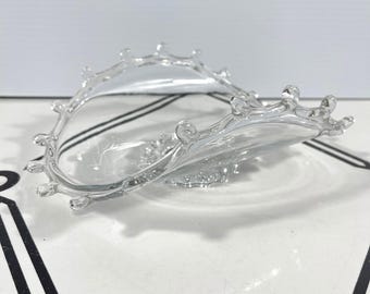 VTG Heisey Lariat Glass Bon Bon Candy Dish Clear Art Glass Bowl MCM 8x6x3