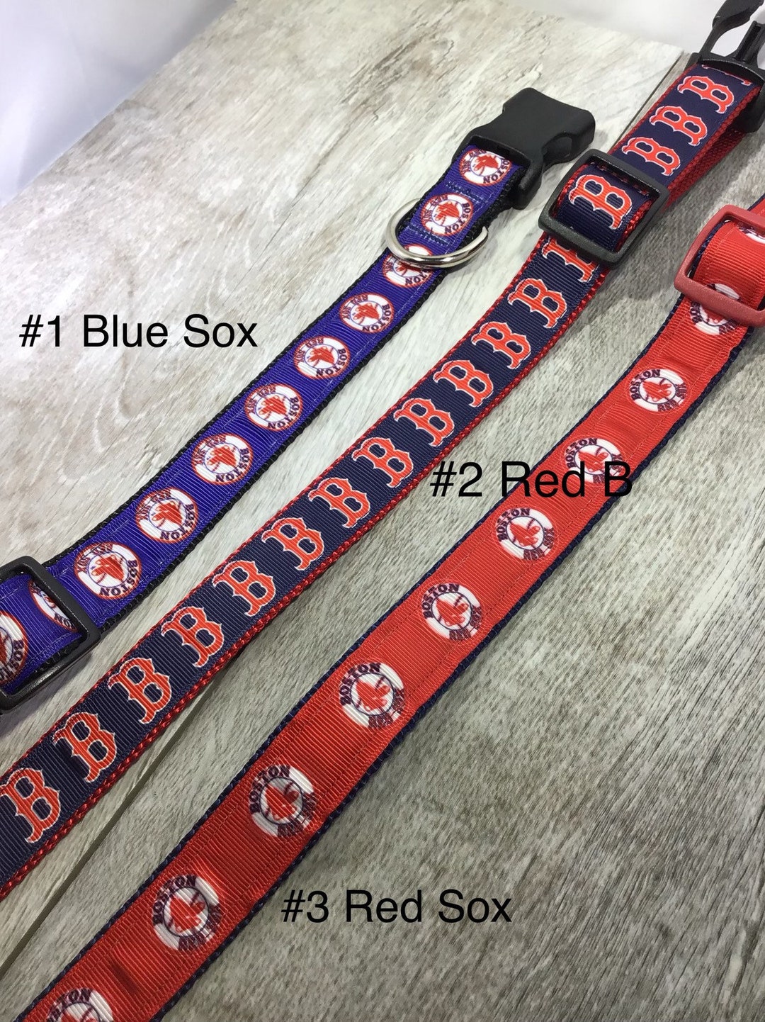THE B'S Red Sox Dog Collars Etsy