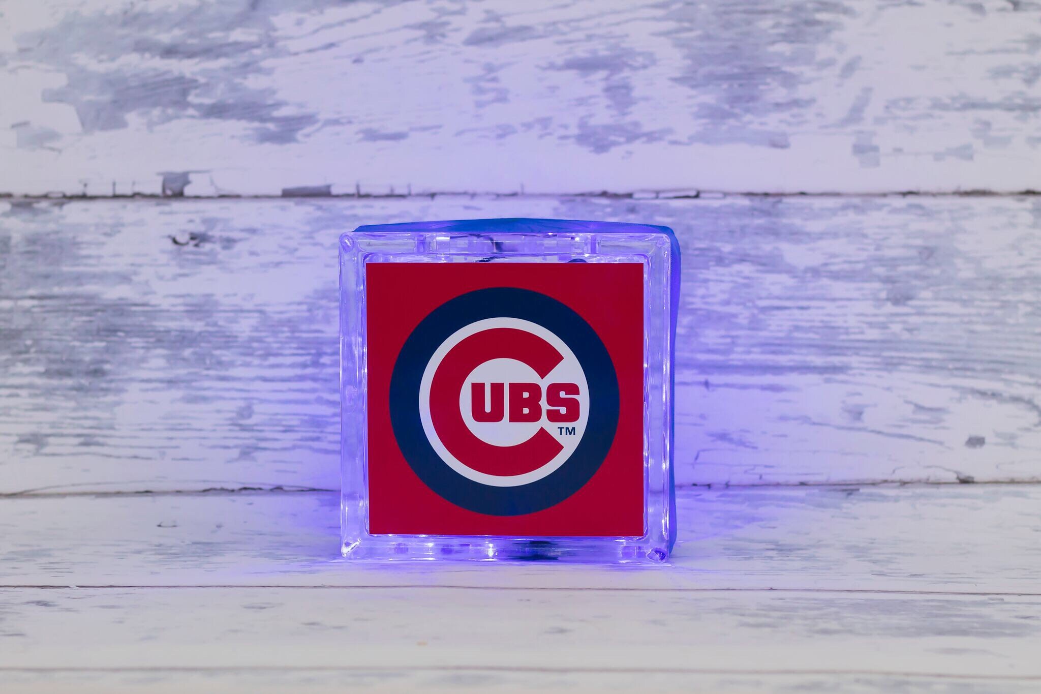 Chicago Cubs Glass Block Unique Gift Bar Decor Etsy