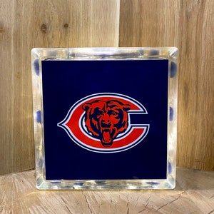 Chicago Bears -- Football -- Glass Block -- Unique -- Light