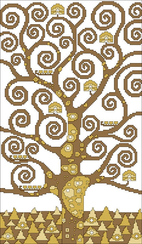 Schema Punto Croce Albero Della Vita Di Gustav Etsy Italia