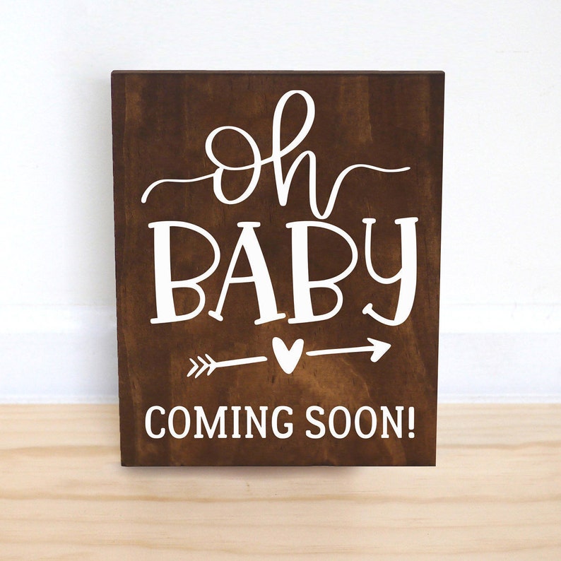 Baby Announcement Sign Oh Baby Wood Sign Pregnancy Etsy