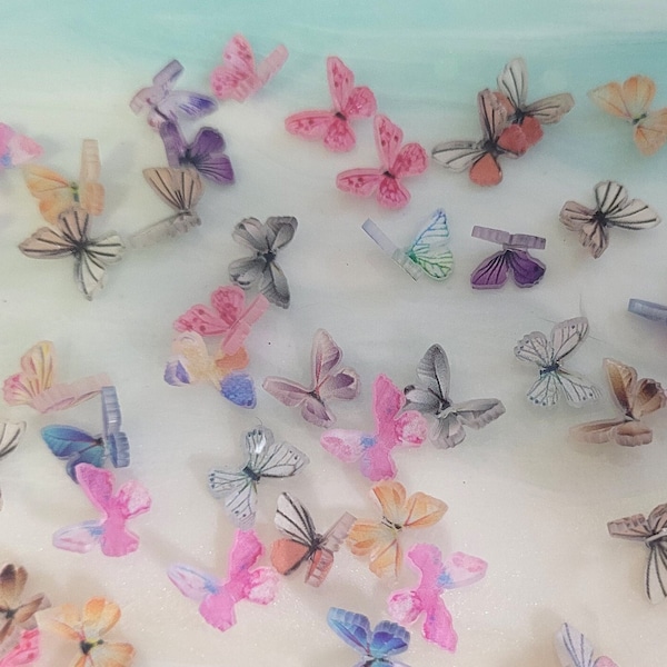Tiny 3D Acrylic Butterflies | Miniature Butterflies | Micro 3D Butterflies | Fairy Garden Terrarium Miniature Garden
