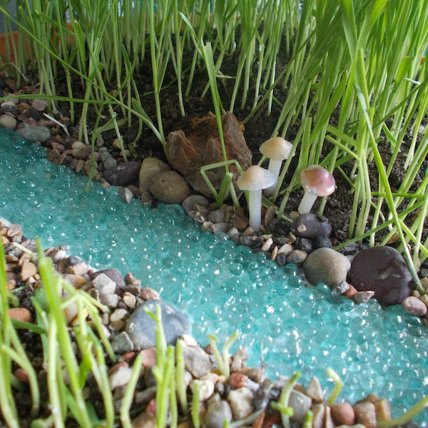 Bubbling River or River with Pond Miniature Garden Fairy Garden Faerie Garden Fairy River Gnome