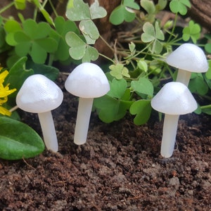 Pearl White Translucent Mushrooms  Fairy Garden Terrarium Plant Accessory