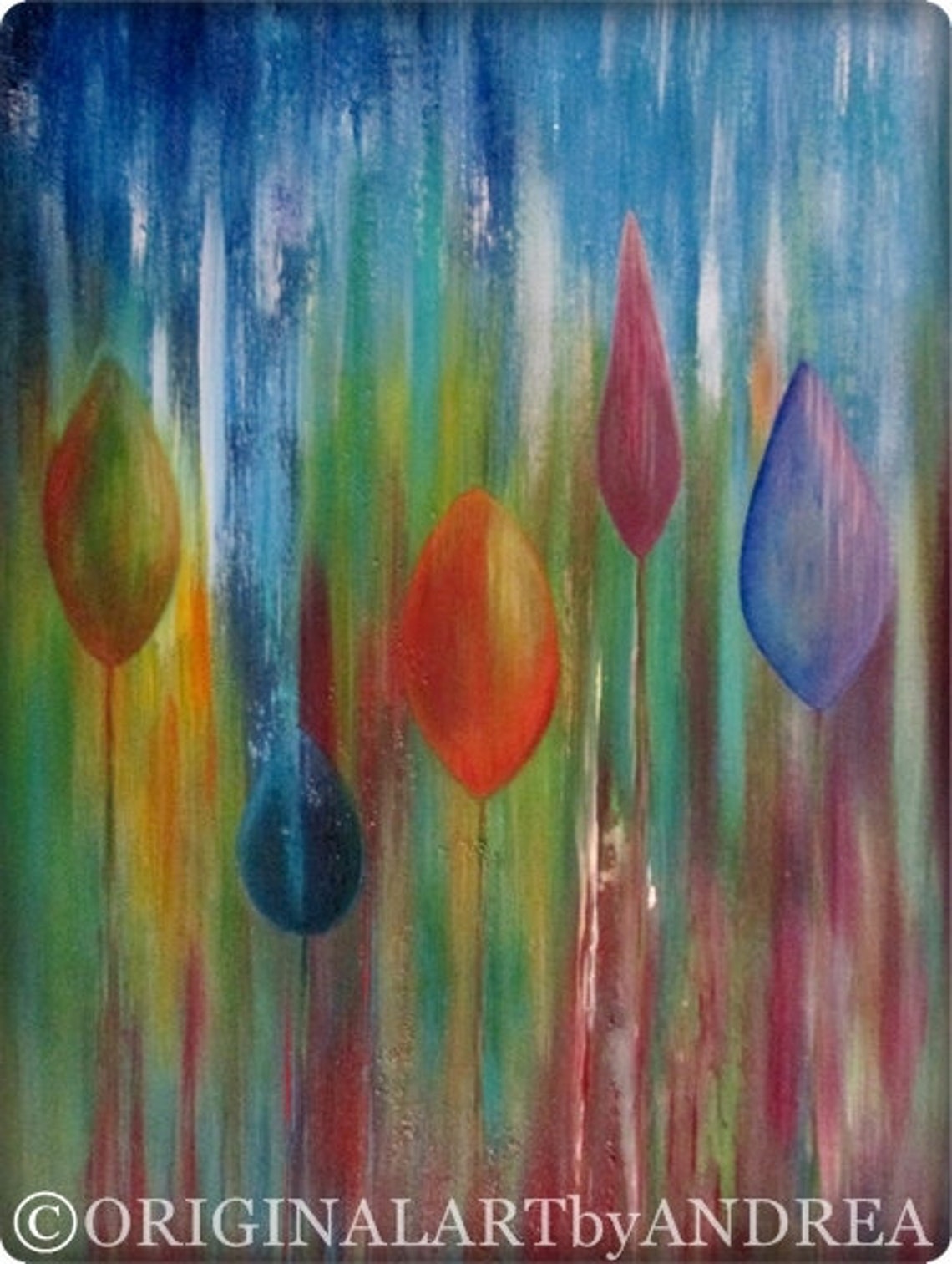 Large Acrylic Floral Canvas Wall Art ABSTRACT GARDEN ART Etsy