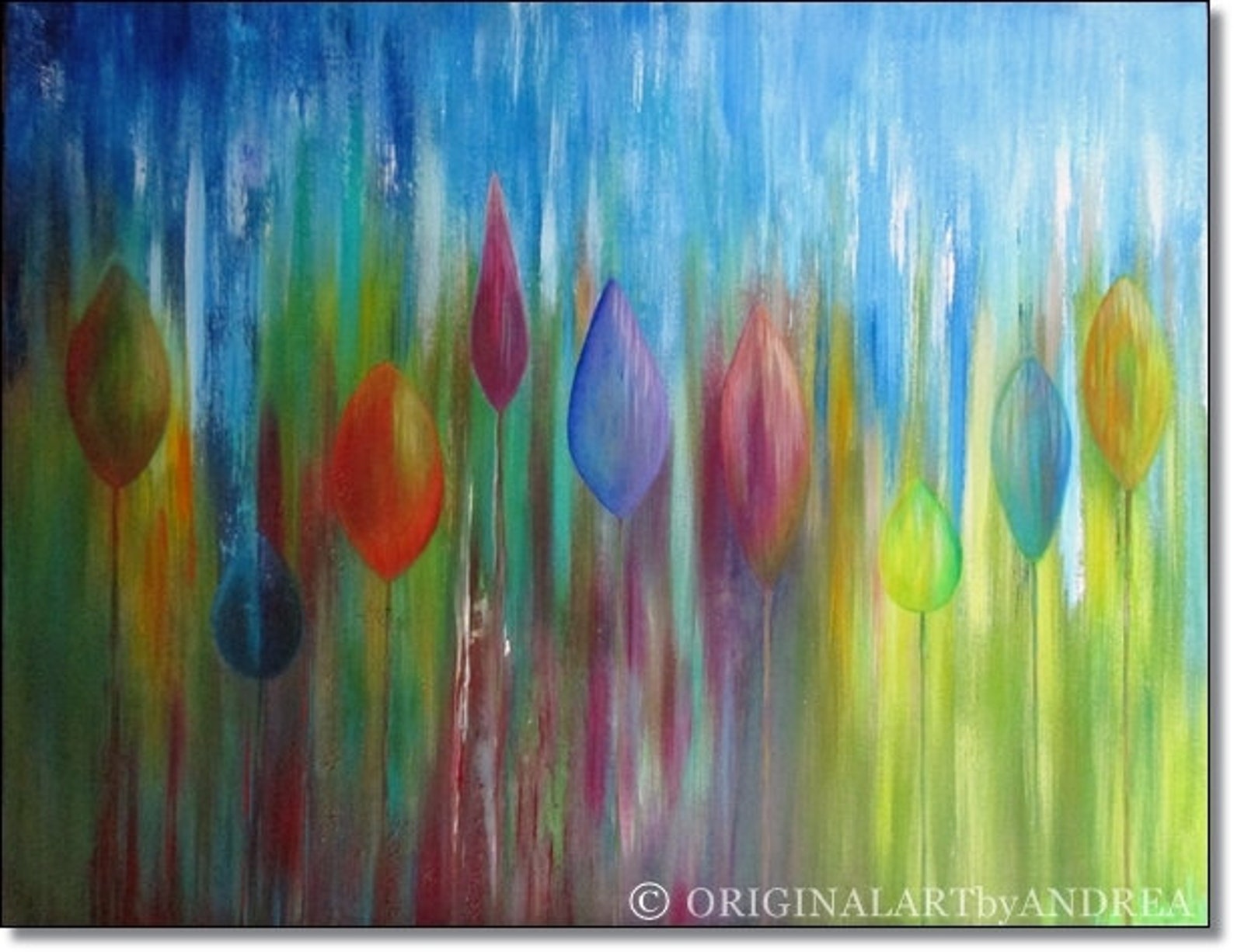 Large Acrylic Floral Canvas Wall Art ABSTRACT GARDEN ART Etsy