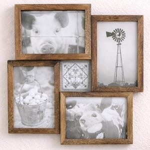 Rustic Farmhouse Multi Opening Wood Collage Picture Frame – Gallery Wall Decor