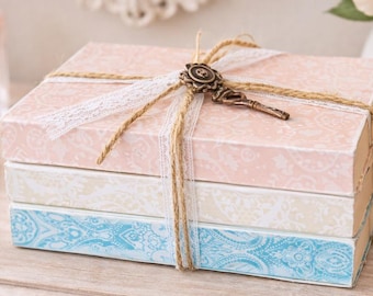 Bücherstapel Dekor: Blush Aqua Shabby Chic Bauernhaus Kaffeetisch Styling