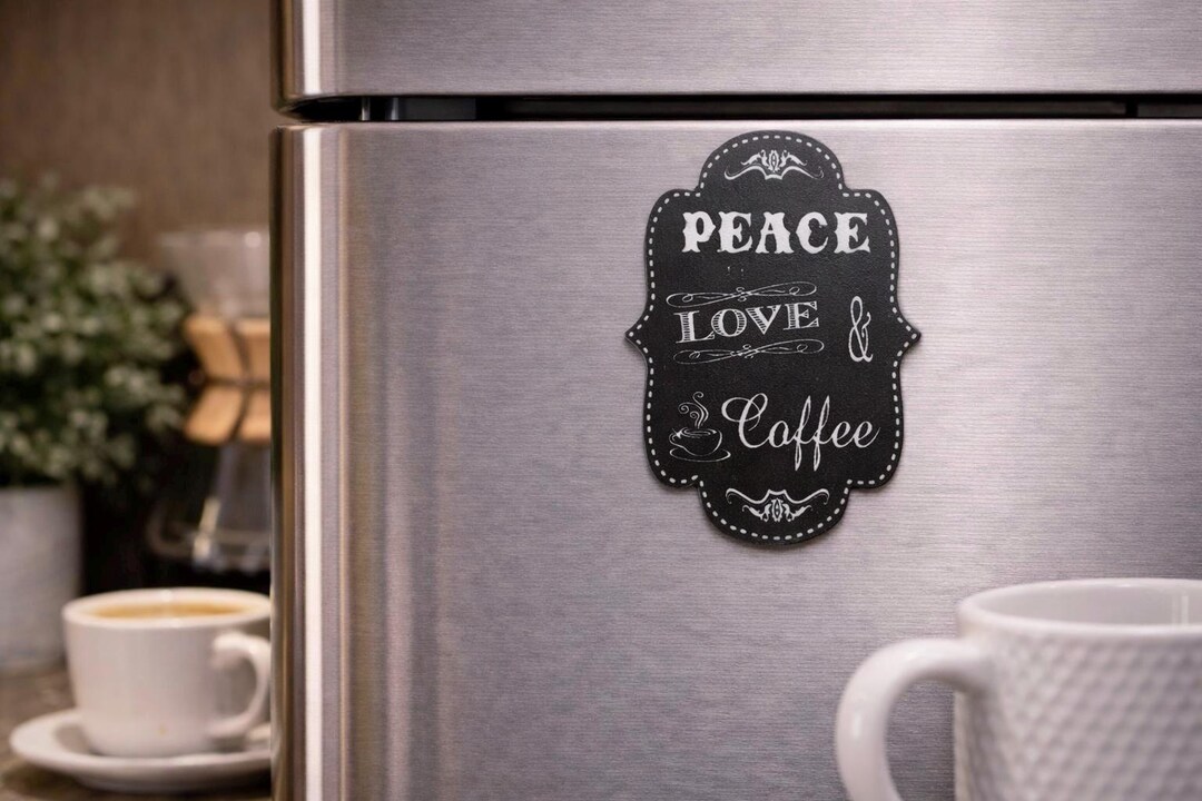 Peace Love Coffee Magnet: Chalkboard Style Kitchen Decor - Etsy