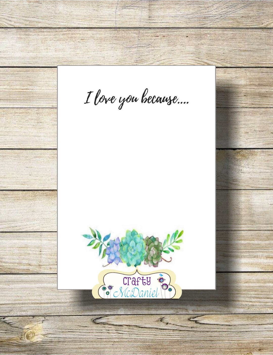 I Love You Because Printable I Love You Because Dry Erase - Etsy