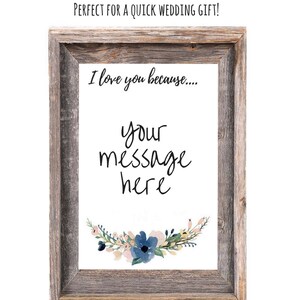 I Love You Because Printable I Love You Because Dry Erase Instant ...