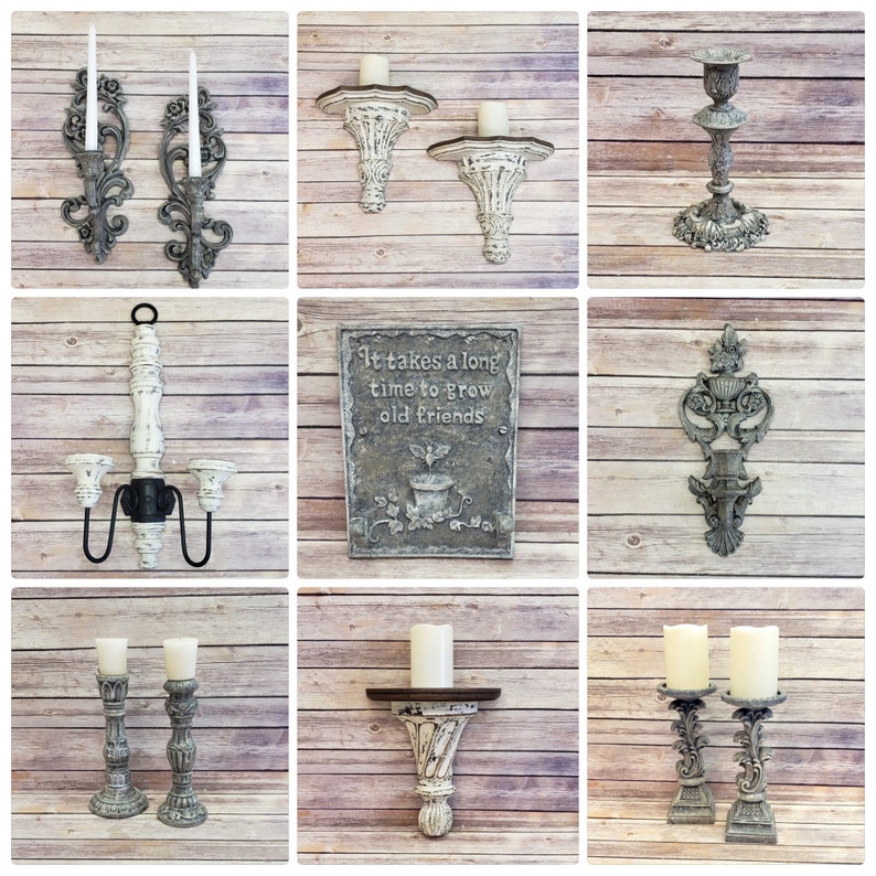 Gallery Wall Decor Candle Wall Sconce Old World Decor Gothic Candle Sconce French Country Candle Holder Statuary Home Decor