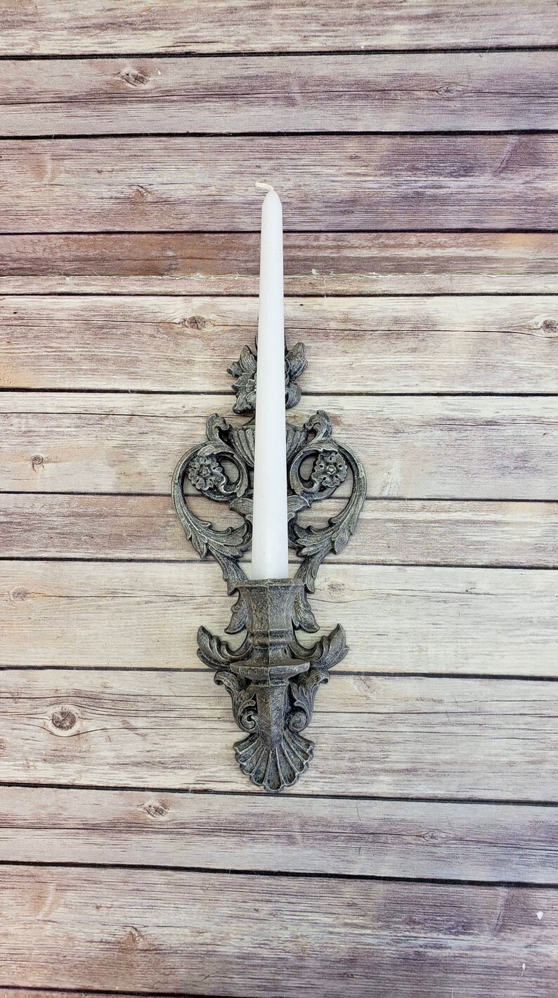 Candle Wall Sconce French Country Candle Holder Gothic Etsy