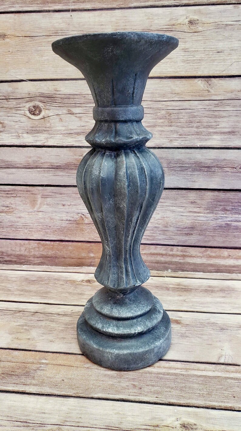 Gray Statuary Candle Holders French Country Candle Holders Etsy