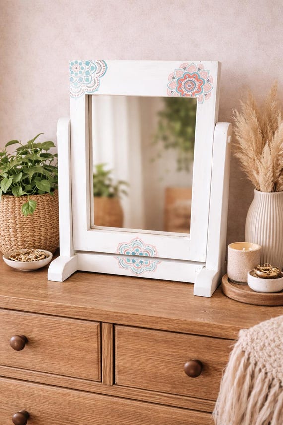 boho dresser with mirror Boho Coastal Beige Wicker and Twisted Pencil Reed Dresser With Mirror - 2 Pieces