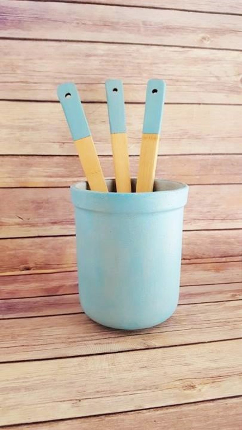 Turquoise Kitchen Utensil Set French Country Kitchen Decor Etsy