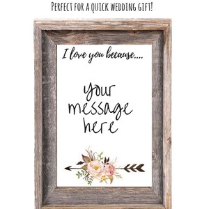 I Love You Because Printable I Love You Because Dry Erase Instant ...