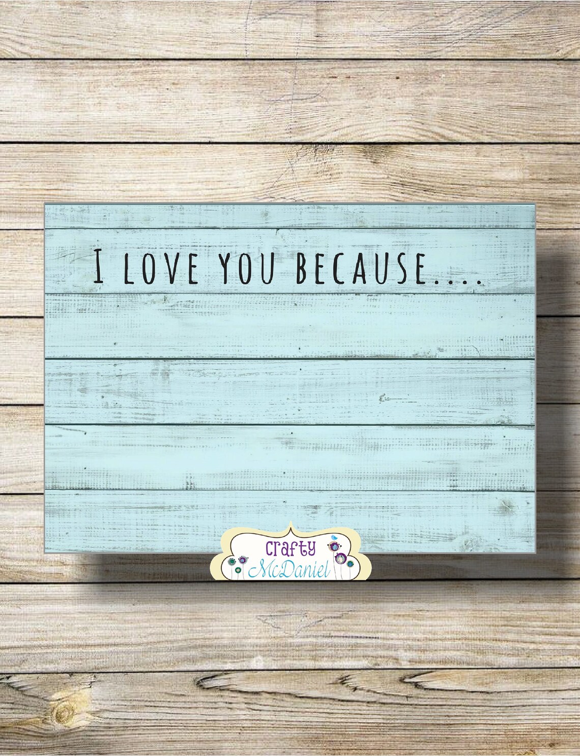 I Love You Because Printable I Love You Because Dry Erase - Etsy