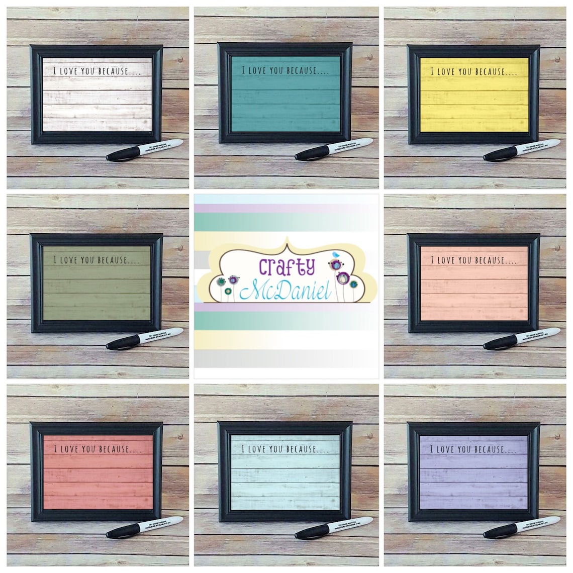 I Love You Because Printable I Love You Because Dry Erase - Etsy