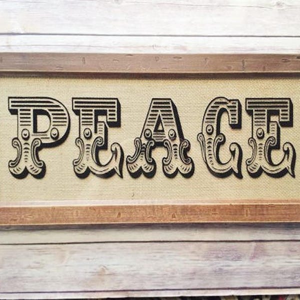 Marco de madera / signo de pared de la paz / Vintage Chic Home Decor / Cocina de campo / Farmhouse Sign / Housewarming Gift / Eco-Friendly Home Decor