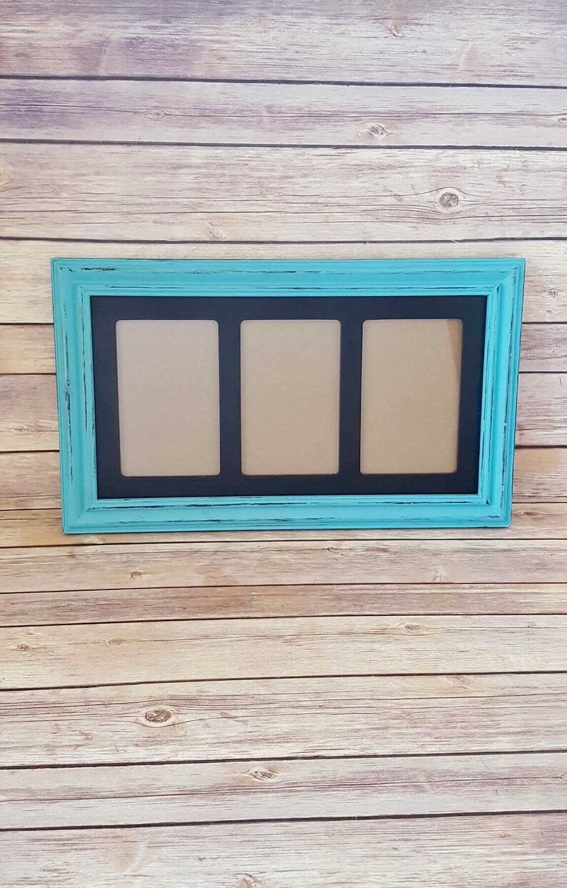 Turquoise Picture Frame 3 Window 4 X 6 Image 0