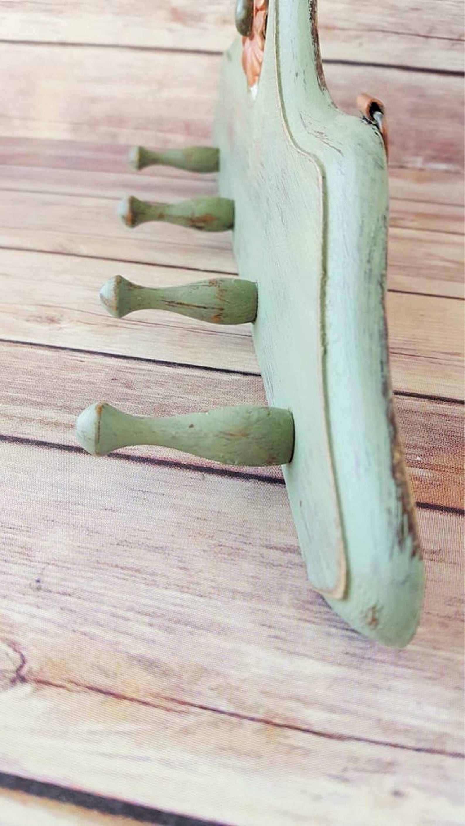 Green Coat Rack Wood Coat Rack Backpack Hooks Wall Decor Etsy