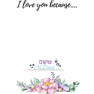 I Love You Because Printable I Love You Because Dry Erase - Etsy