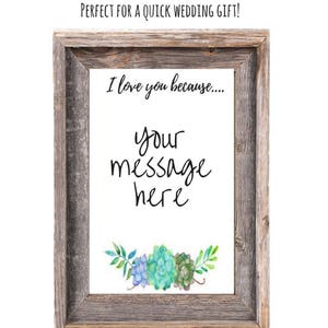 I Love You Because Printable I Love You Because Dry Erase - Etsy