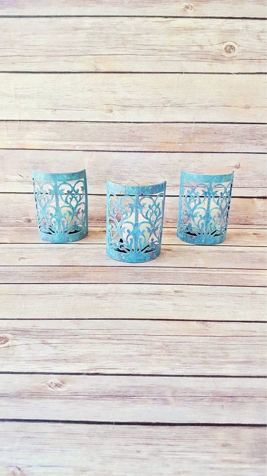 Rustic Candle Holders Turquoise Candle Holders Farmhouse Etsy