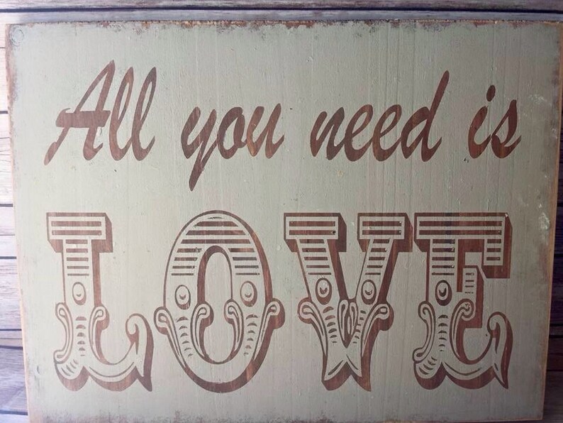 All You Need is Love Sign | Beige Wooden Sign | Farmhouse Sign ...