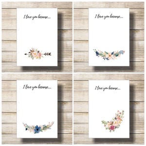 I Love You Because Printable I Love You Because Dry Erase - Etsy