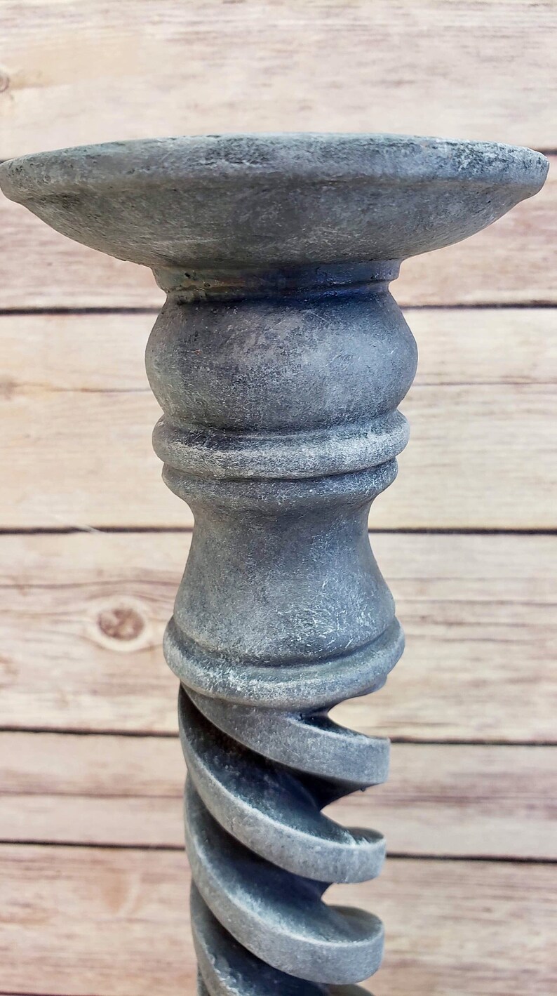 Gray Statuary Candle Holders French Country Candle Holders Etsy