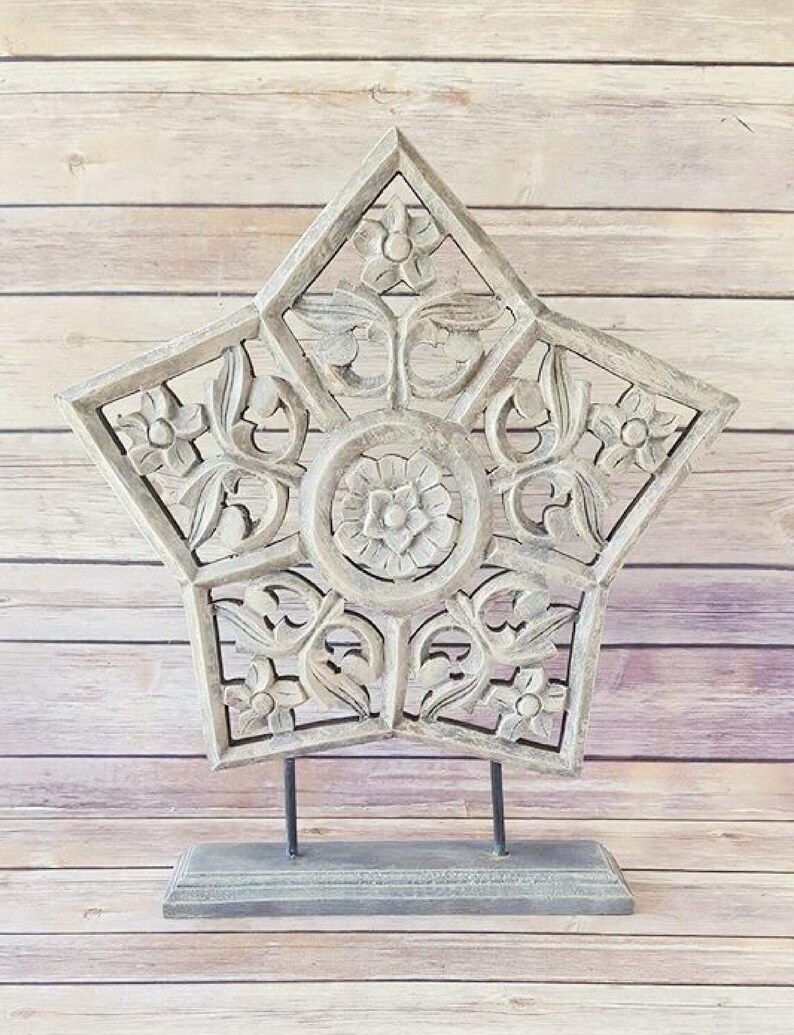 Ornate Star Table Top Decor Mantle Decor Ornate Star Etsy