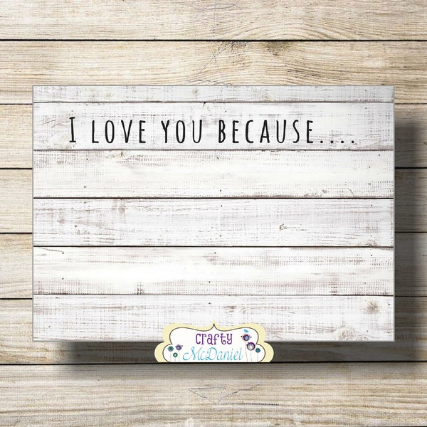 I Love You Because - Etsy