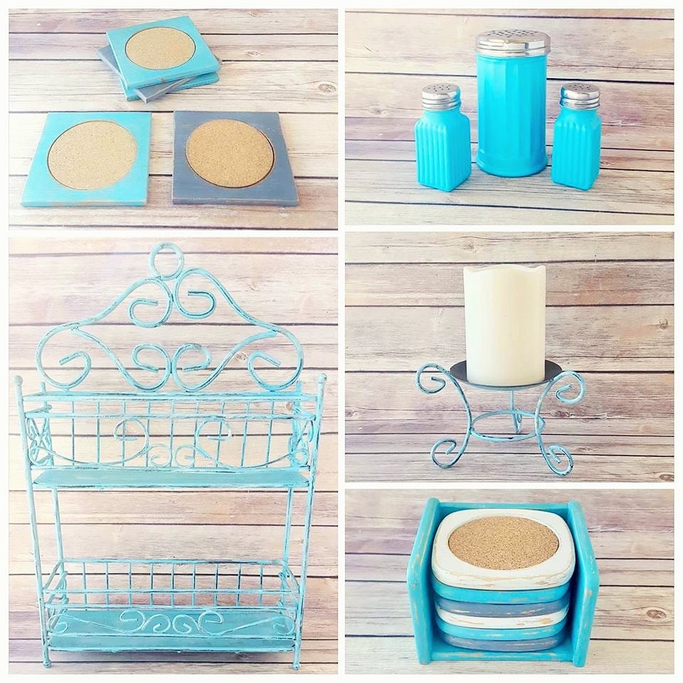 Turquoise Decorative Tray French Country Turquoise Platter Etsy