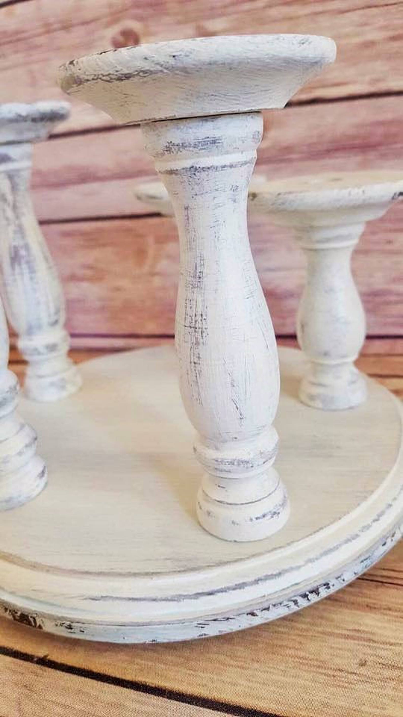 White Wood Candle Holders Wood Candle Centerpiece Etsy