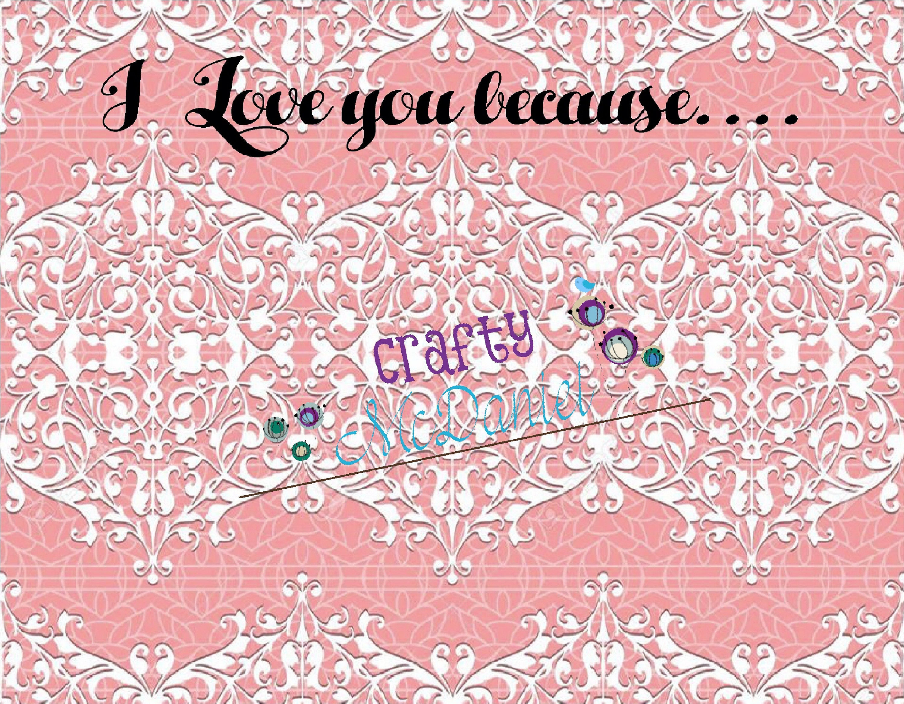 I Love You Because Printable I Love You Because Dry Erase - Etsy