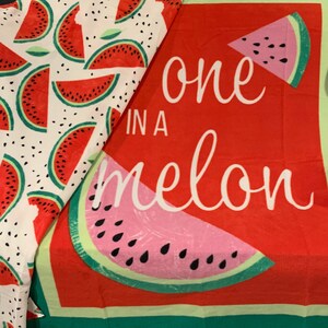 One In A Melon Fleece Blanket Summer Blanket Watermelon image 0