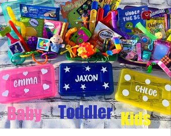 Travel Activity Box Kids Toddler Baby, Kids Busy Box, Toddler Busy Box, Baby Busy Box, Car and Plane Activities, Travel Kit, Vacation Kids