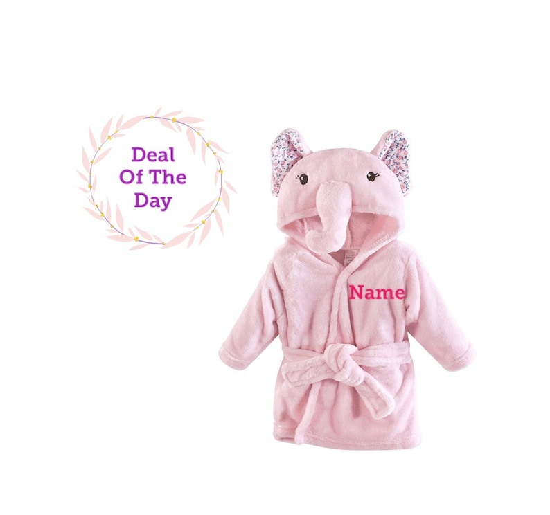 Baby Robe Newborn Robe Personalized Baby Bathrobe Elephant Etsy