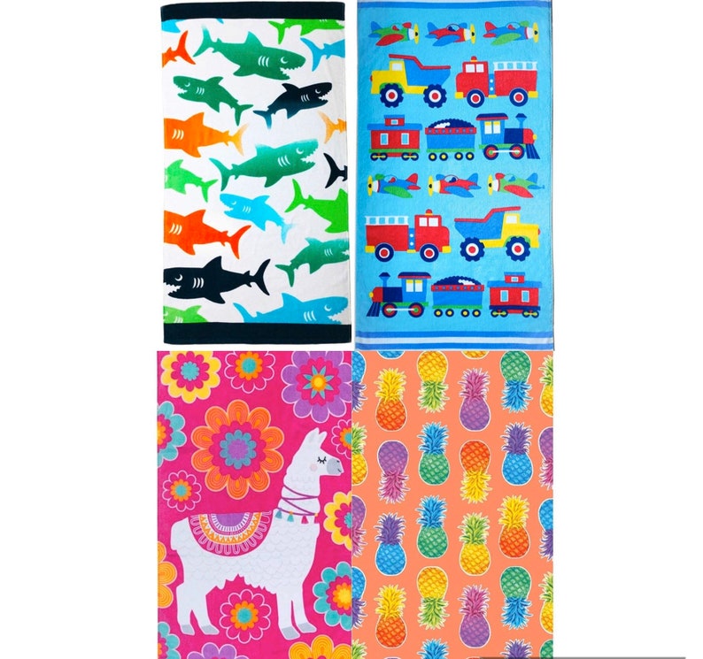 Personalized Kid's Beach Towels Bath Towels Embroidered Etsy