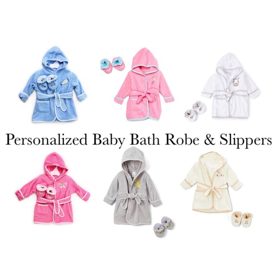 baby bathrobe and slippers