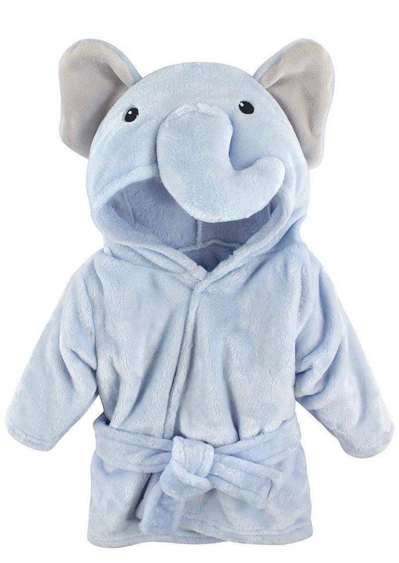 Embroidered Baby Bath Robe Personalized Baby Robe Elephant Etsy