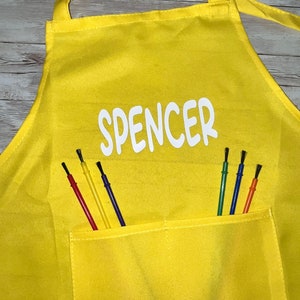 Personalized Children&#39;s Apron! Arts and Craft Apron, Painting Apron, Baking Apron, Cooking Apron, Art Party, Art Apron, Art Smock