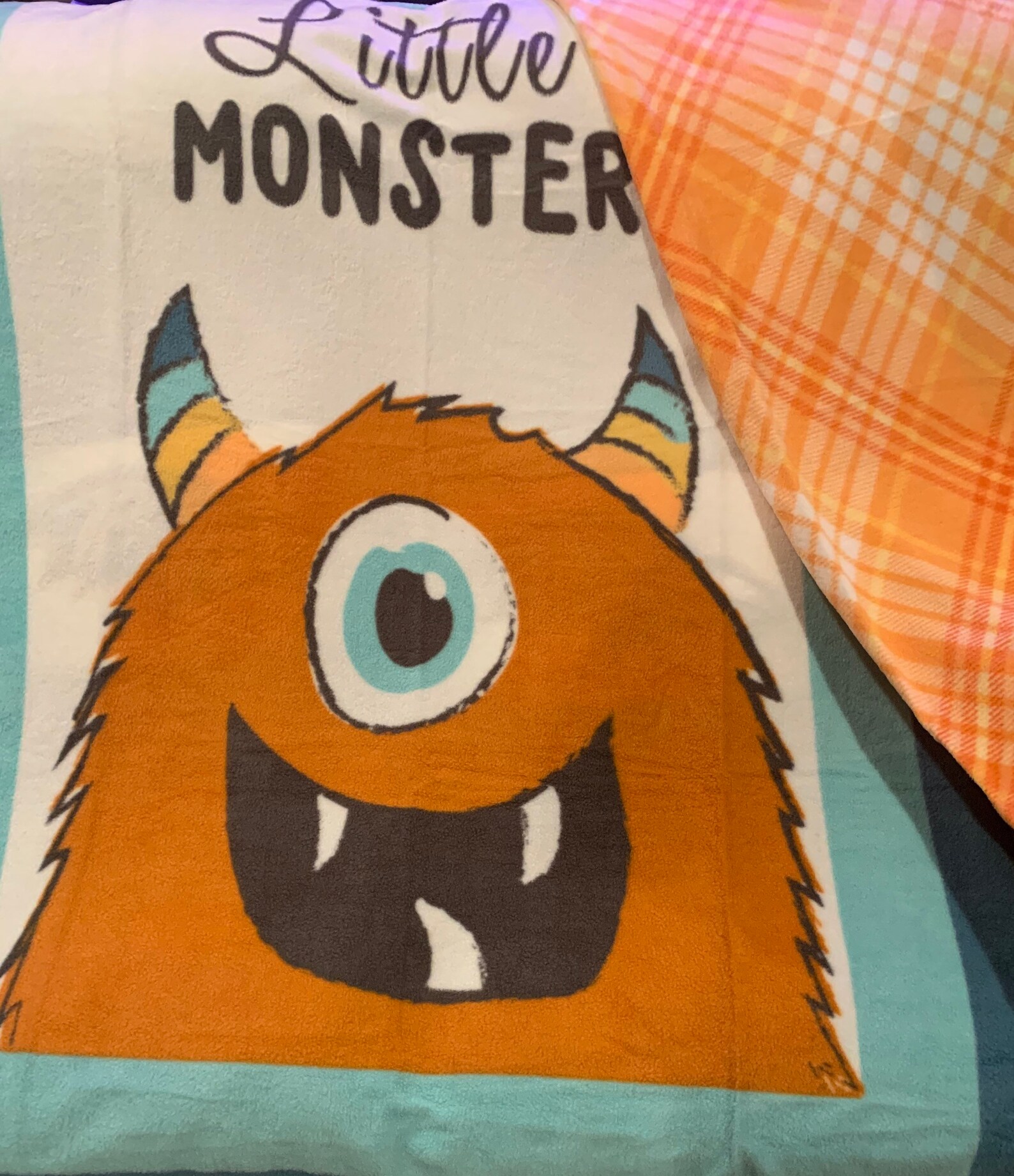 Little Monster Fleece Blanket Monster Blanket Monster Hand Etsy