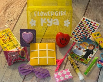 Personalized Wedding Activity Box, Flower Girl Ring Bearer Gift